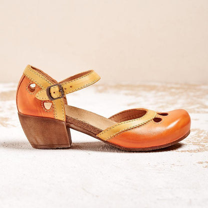 Bella Sandalen | Comfortabele Retro Sandalen met Enkelband en Uitgesneden Details