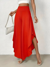 Elena Wide-Leg Pants | Damesbroek met Hoge Taille, Asymmetrische Zoom en Luchtige Wijde Pijpen