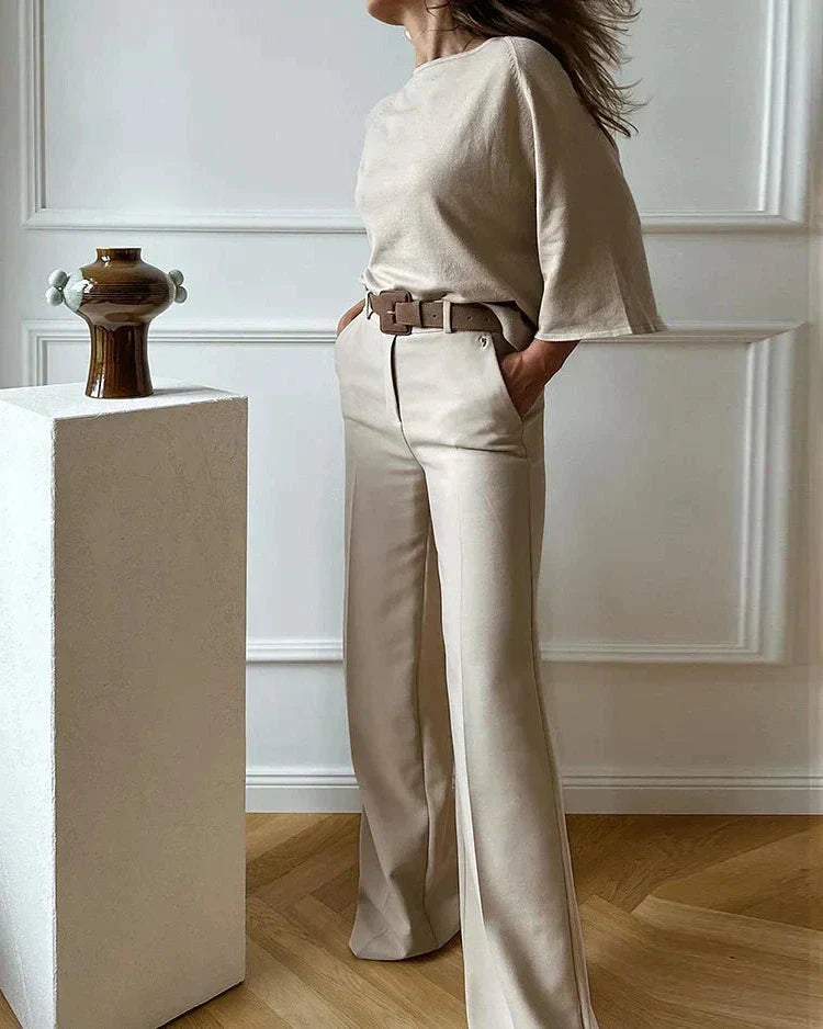 Noemi Set | Dames Set met Blouse en Broek met Lange Mouwen voor een Chique Casual Look