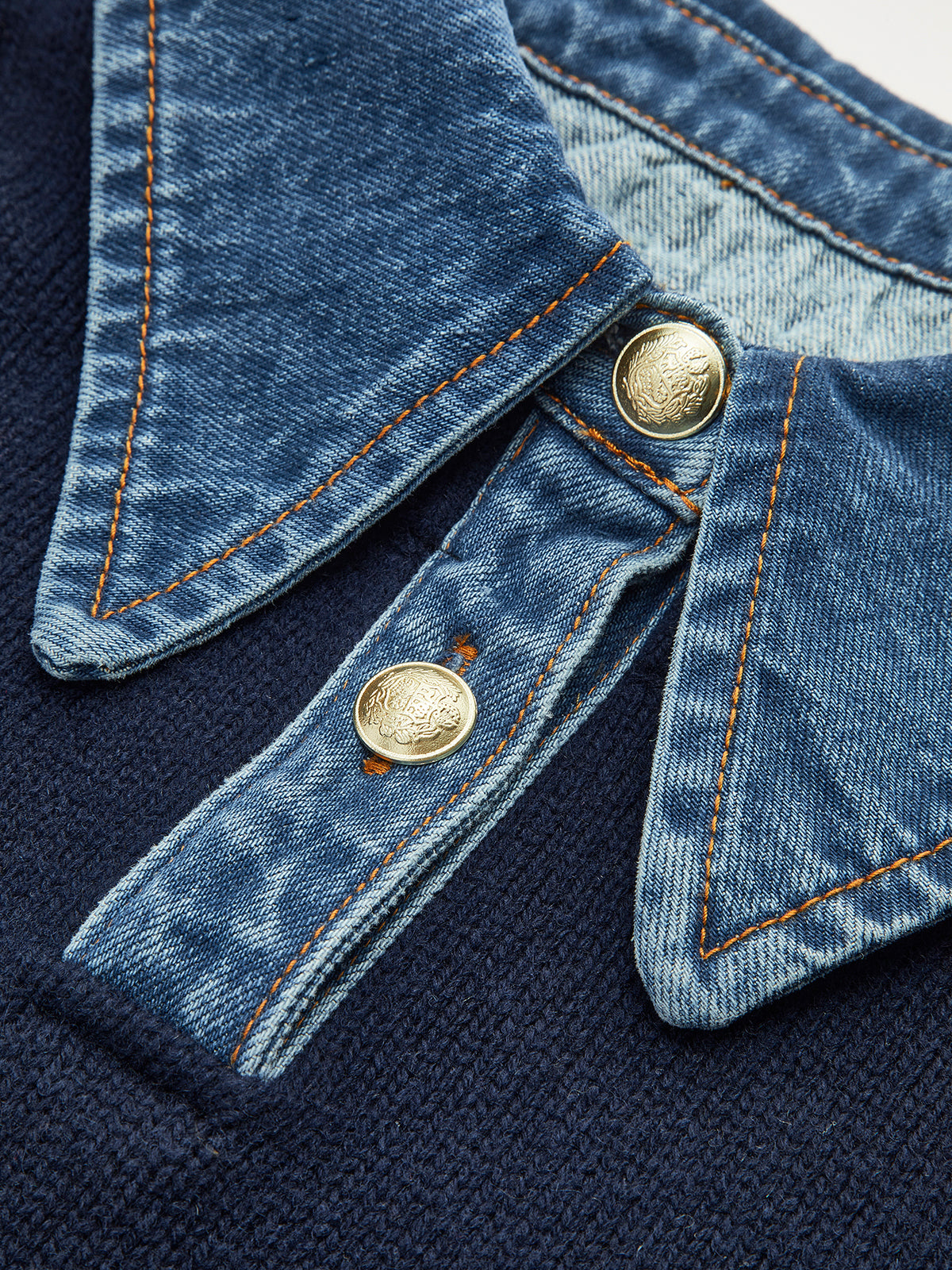 Stijvolle 2 in 1 Dames Sweater met Denim Kraag | Alessia Romano