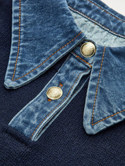 Stijvolle 2 in 1 Dames Sweater met Denim Kraag | Alessia Romano