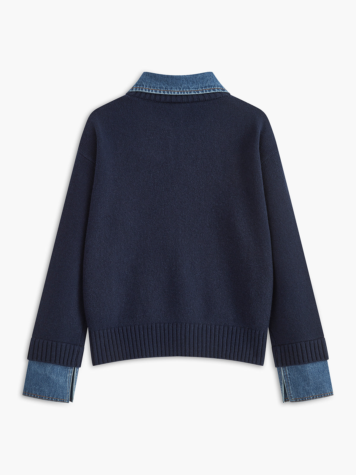 Stijvolle 2 in 1 Dames Sweater met Denim Kraag | Alessia Romano