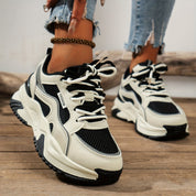 Sage | Trendy Sportieve Sneakers Dames met Dikke Zool - Comfort, Lichtgewicht en Performance - Zwart / Khaki