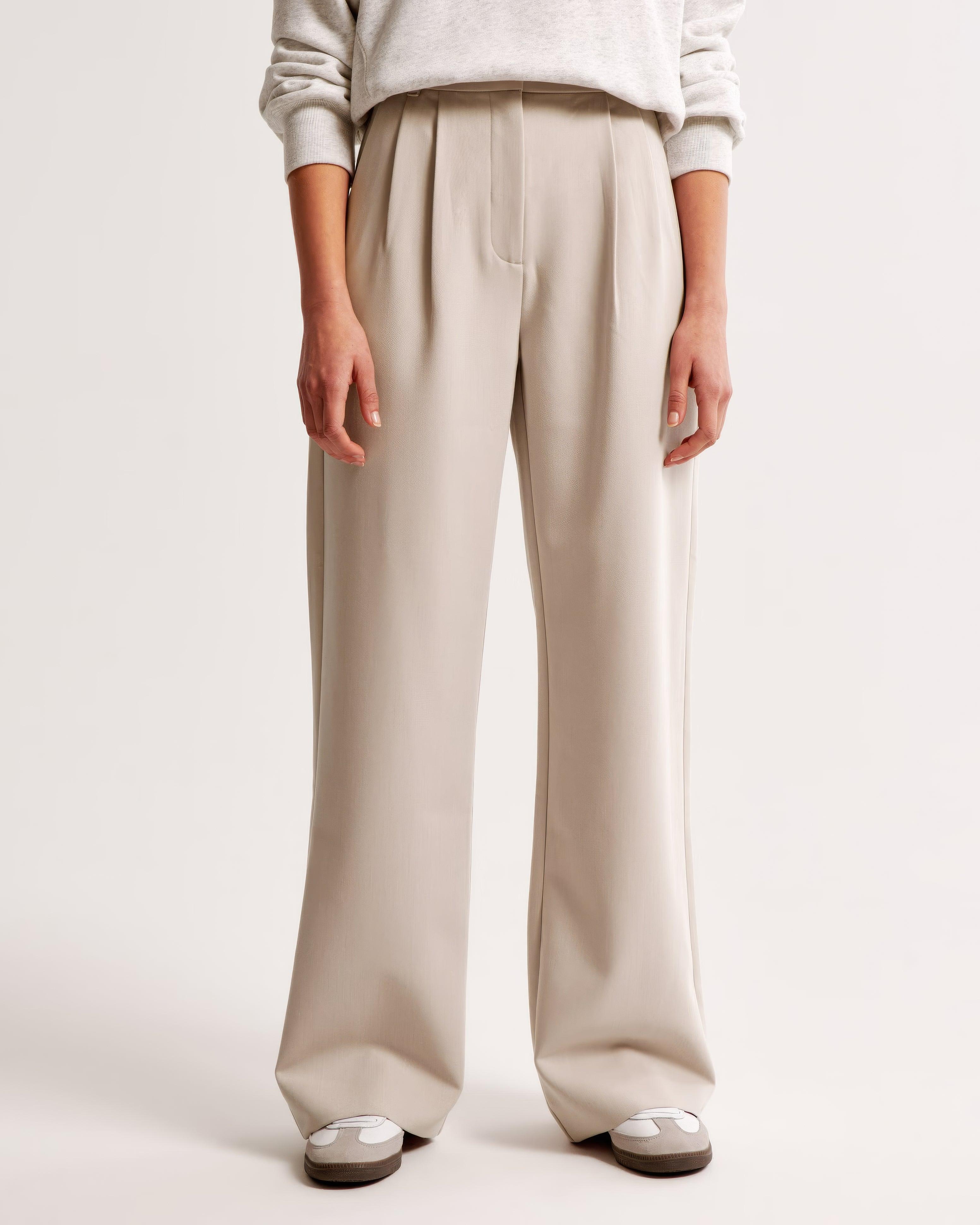 Bianca Hoge taille pantalon dames – geplooide pantalon met elegante tapered fit