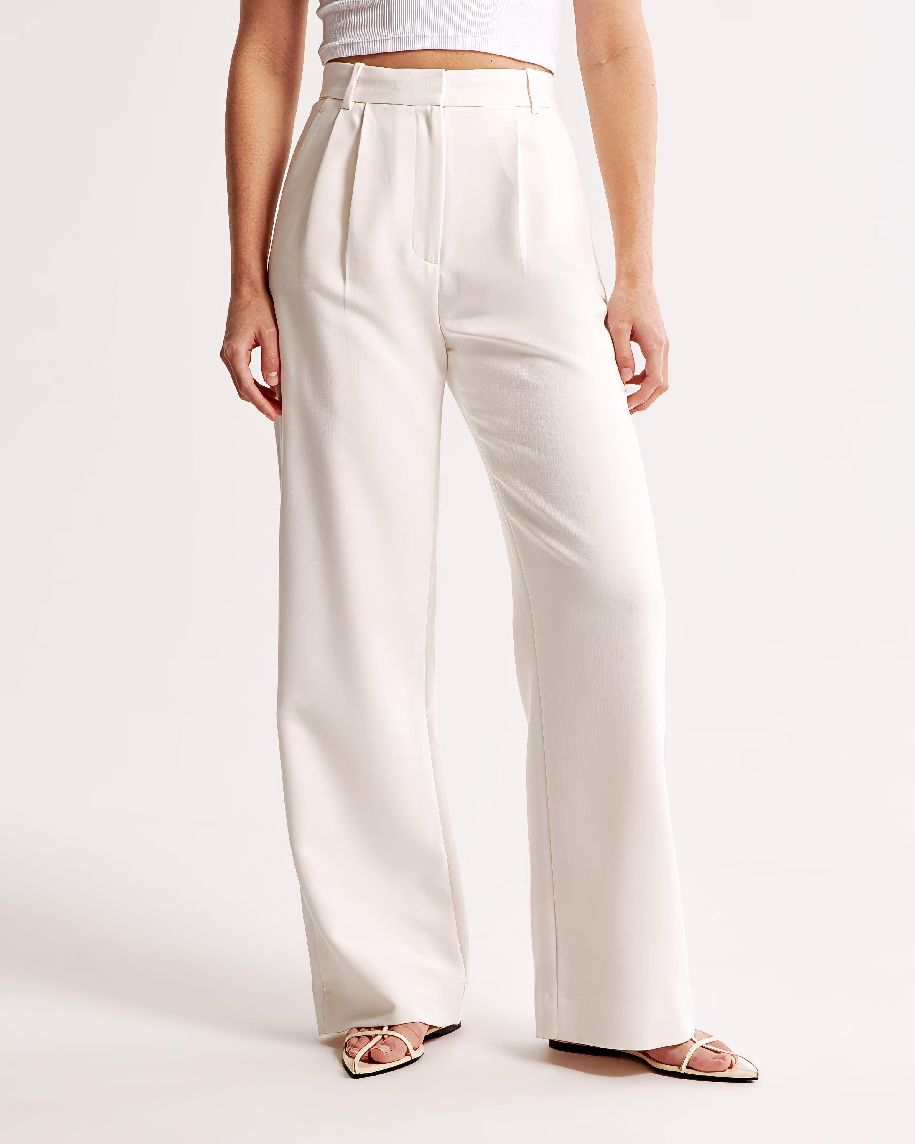 Bianca Hoge taille pantalon dames – geplooide pantalon met elegante tapered fit