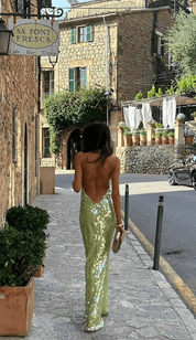 Alessia Lange Maxi Jurk met Glitter – Stralende Avondjurk voor Feestelijke Gelegenheden