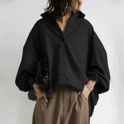 Alfreda Blouse | Oversized Button-Up Blouse met Relaxte Pasvorm en Tijdloze Stijl