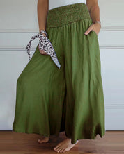 Alina Comfortabele wijde damesbroek met hoge taille | Luchtige zomerbroek