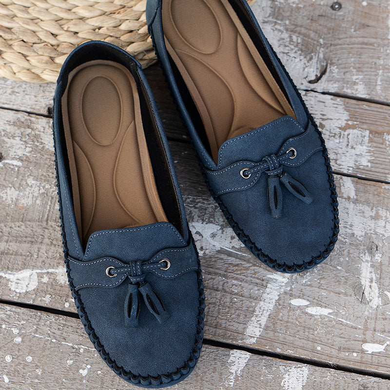 Alexis Loafers | Orthopedische Vintage Instappers Mocassins met Strik en Ergonomisch Comfort