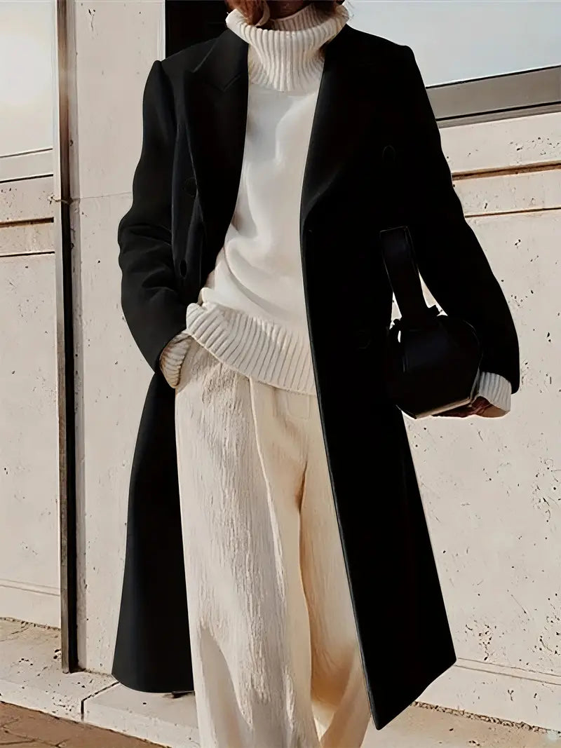 Isabella Lange trenchcoat dames – elegante kasjmier jas voor herfst en winter