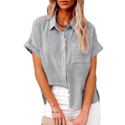 Luchtige Blouse Dames Katoen Linnen | Loose Fit Zomertop – Bella Serena