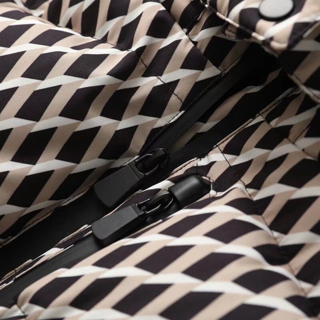 Valentina Gewatteerde donsjas dames met ceintuur – warme lange puffer jas voor de winter