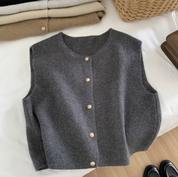 Aura Vest | Elegant Gebreid Mouwloos Vest met Slanke Pasvorm