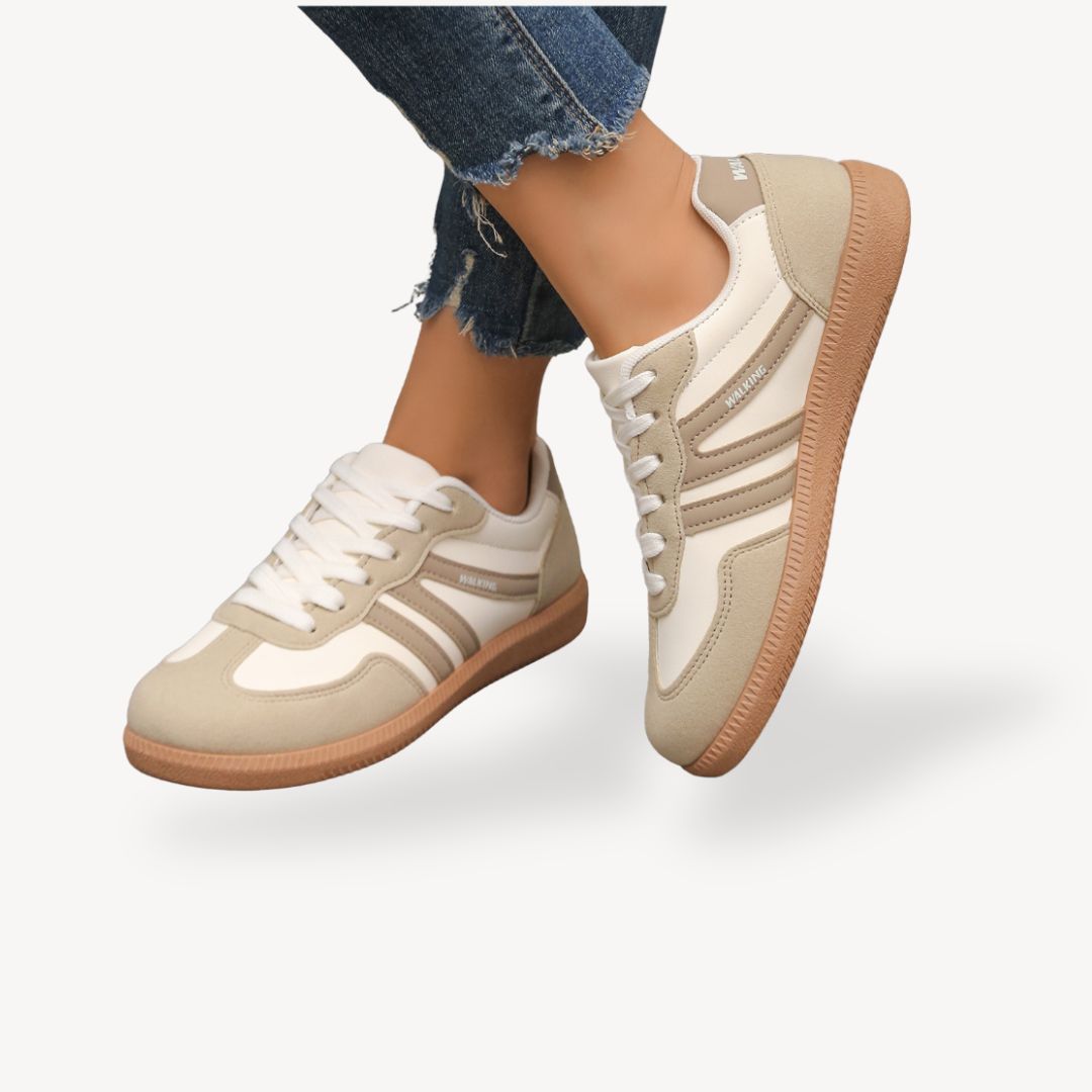 Sofia dames sneakers – suède orthopedische sneakers met contrastdetails & casual comfort