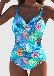 Badpak Dames met Tropische Bloemenprint, Diepe V-hals en Flatterend Silhouet - Stella Venezia
