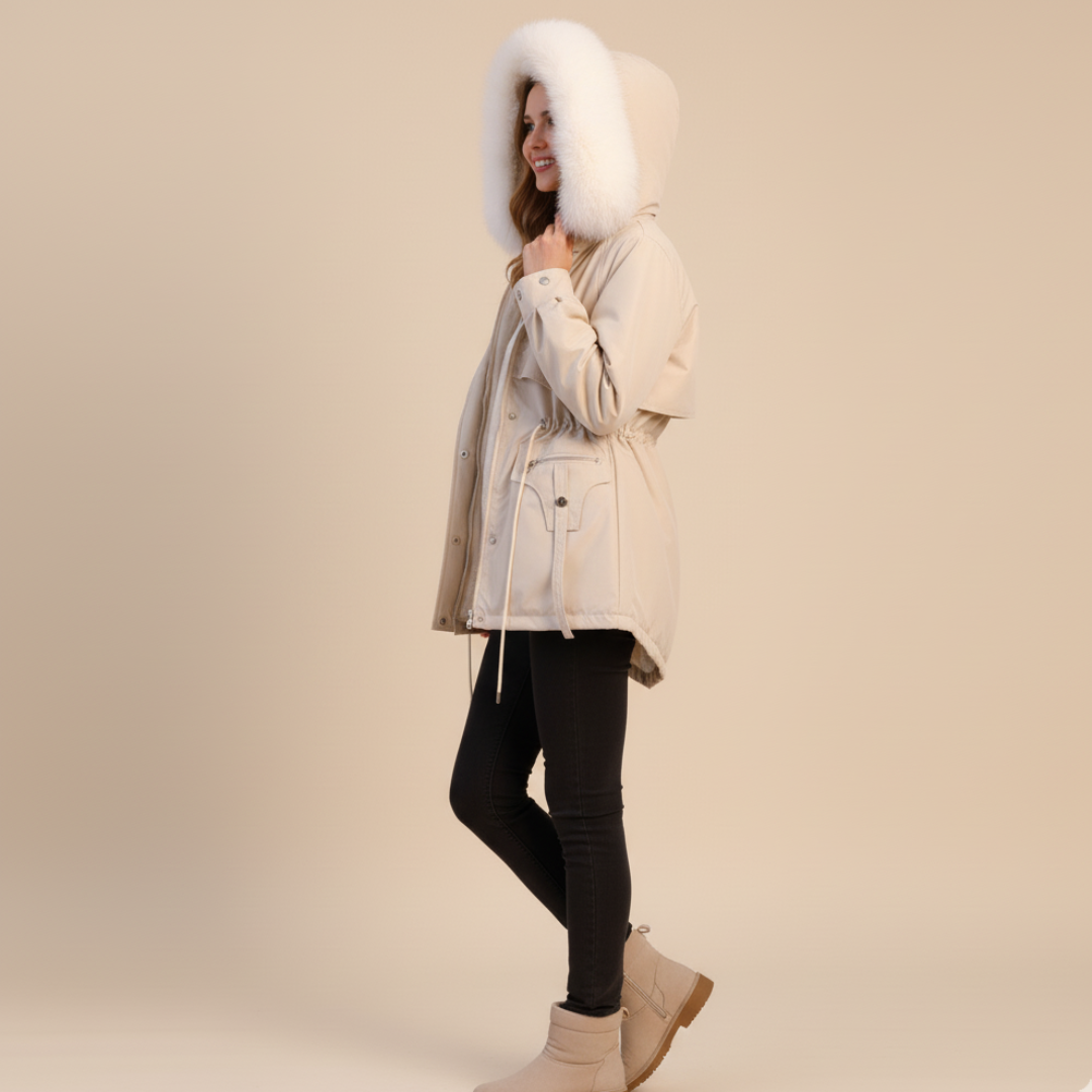 Alina dames winterparka – warme jas met capuchon en verstelbare pasvorm