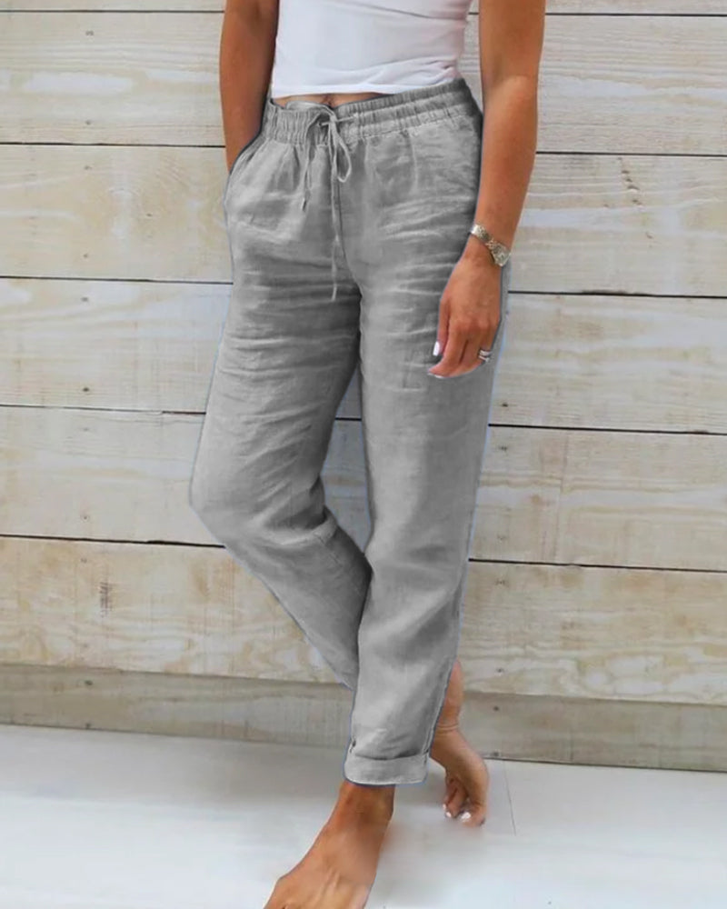 Dames Losse Broek Elastische Taille Soepele Val Casual - Blauw / Zwart / Grijs - Maelen