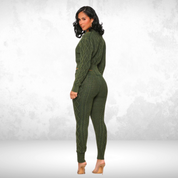 Luciana Gebreide Set | Tweedelige Lounge Set met Trui en Broek in Zachte Ribstof