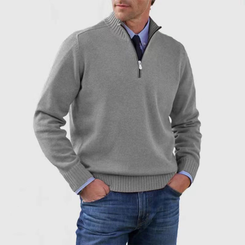Matteo Half Zip Trui | Heren trui met halve rits van warme, zachte stof