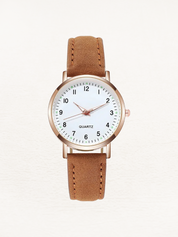 Giulia Leren Dames Horloge Rosé Goud | Elegant & Tijdloos Design