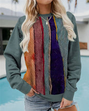 Noa Sweater | Casual Damestrui met Geometrische Print en Losse Pasvorm