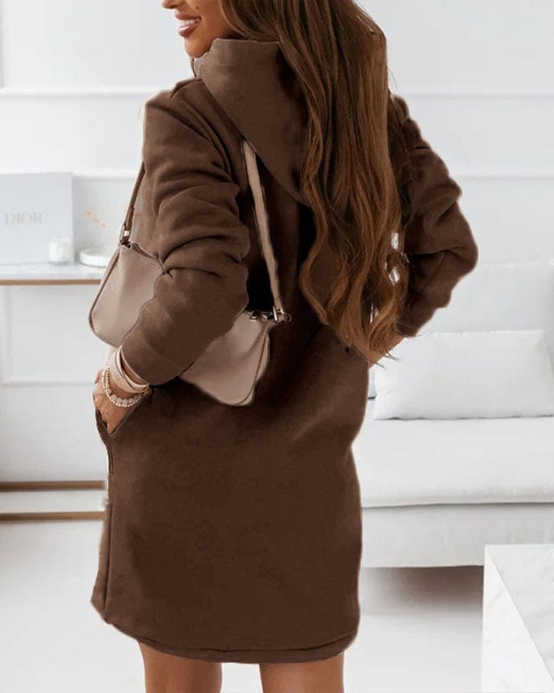 Melen - Lange hoodie in een effen kleur