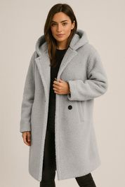 Giulia Bellini | Elegante Lange Teddy Damesjas met Capuchon