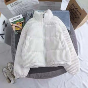 Alessia Corduroy Jacket | Oversized Quilted Damesjas met Hoge Kraag en Relaxte Pasvorm