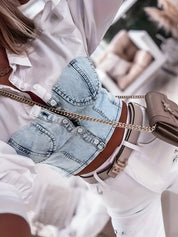 Blue Blouse | Denim Look Blouse met Tijdloos Design en Praktisch Comfort