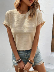 Chiara t-shirt | Losvallende Zomershirt met Ronde Hals en Korte Mouwen