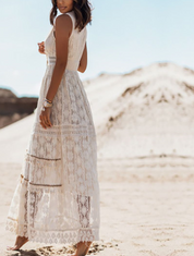 Bella Boho Dress | Luchtig Bohemian Maxikleed met Kant- en Borduurdetails