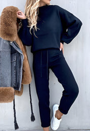 Giulia Set | Premium Trainingspak met Hoge Kraag en Elastische Taille