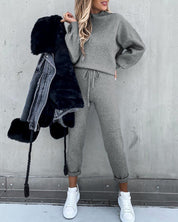 Giulia Set | Premium Trainingspak met Hoge Kraag en Elastische Taille