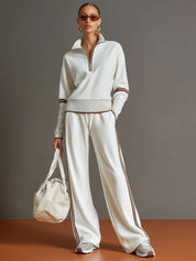 Tweedelige Retro set dames wide leg broek en sweater, co-ord set zomer - Luna Visconti
