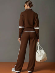 Tweedelige Retro set dames wide leg broek en sweater, co-ord set zomer - Luna Visconti
