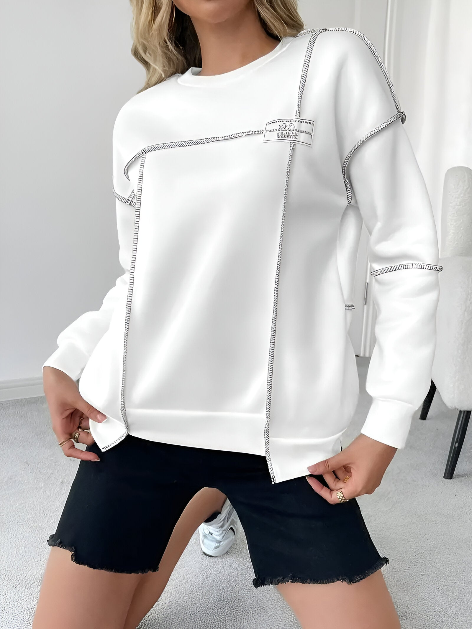 Fayenne Ribbed Hoodie | Dames Hoodie met Asymmetrisch Geribbeld Design en Zachte Gebreide Stof