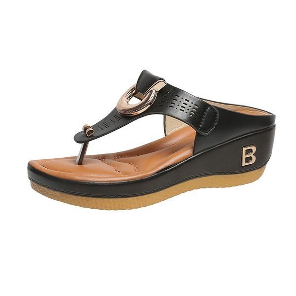Adelaide Sandalen | Leren Wedge Sandalen met Geheugenschuim en Schokabsorberende Zool