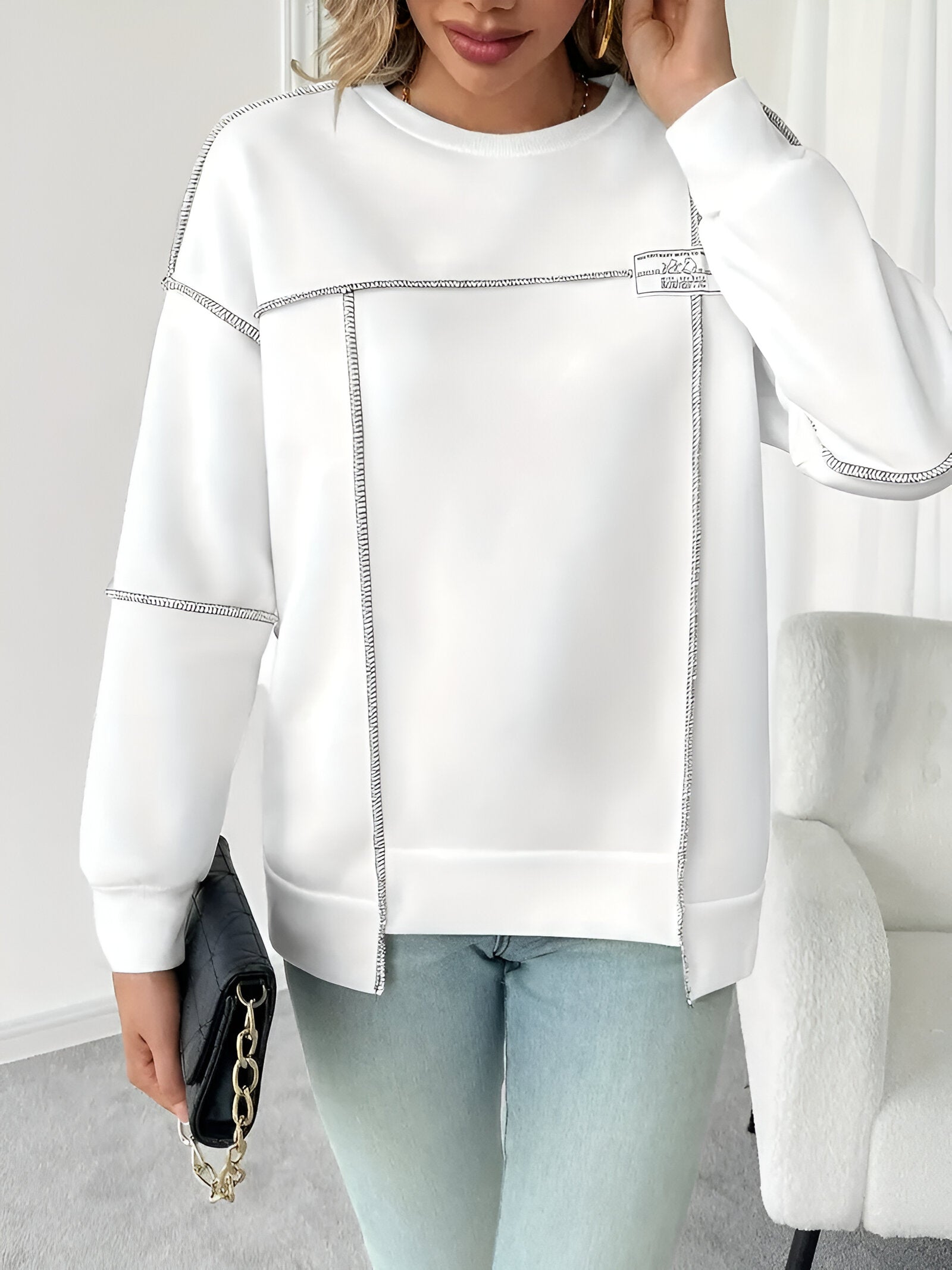 Fayenne Ribbed Hoodie | Dames Hoodie met Asymmetrisch Geribbeld Design en Zachte Gebreide Stof