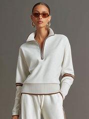 Tweedelige Retro set dames wide leg broek en sweater, co-ord set zomer - Luna Visconti