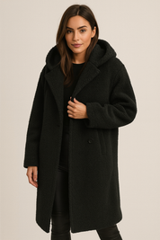 Giulia Bellini | Elegante Lange Teddy Damesjas met Capuchon