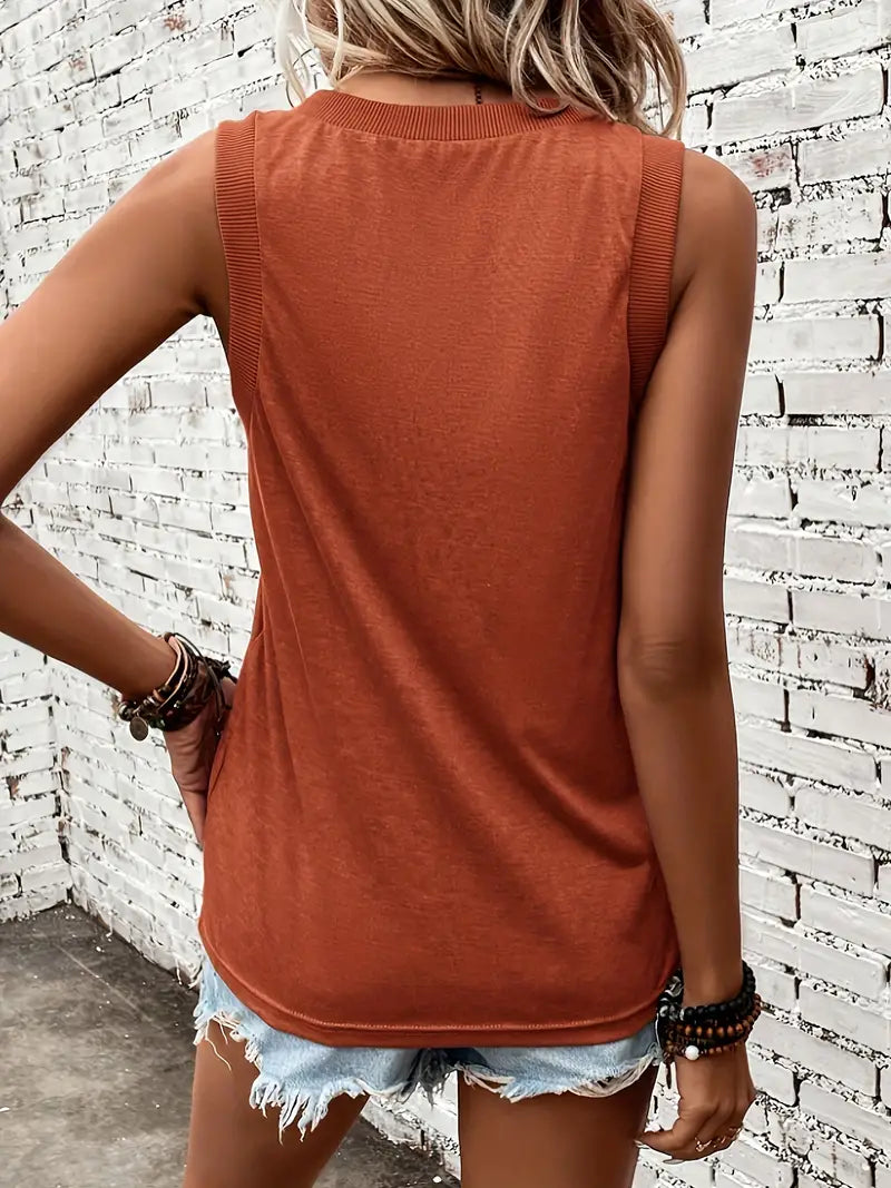 Slim Sleeveless Tee | Mouwloos T-shirt met Vleiende Pasvorm en Duurzaam Materiaal