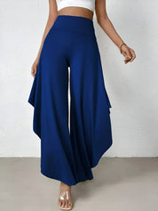 Elena Wide-Leg Pants | Damesbroek met Hoge Taille, Asymmetrische Zoom en Luchtige Wijde Pijpen