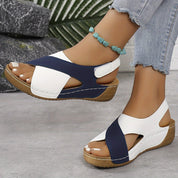 Allegra Sandalen | Tweekleurige Dames Sandalen met Zachte Bandjes en Ondersteunende Zool