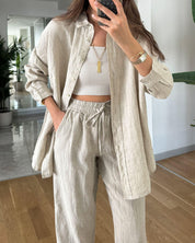 Aoife Set | Loungewear Set met Blouse en Broek in Ontspannen Pasvorm