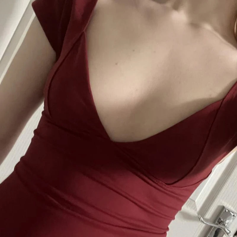 Alessia Top | Basic V-Hals Damestop met Flatterende Pasvorm en Luxe Look