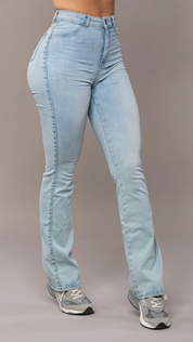 Indie | Flared Jeans Dames met Hoge Taille - Slankend, Stretch en Tijdloos - Vintage Blauw