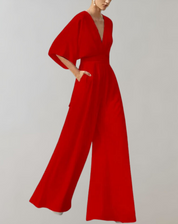 Dames Jumpsuit Wijde Pijpen Feestelijk Bruiloft Gast Avond Elegant - Wit / Roze / Blauw - Maelen