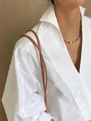 Isabella Blouse | Luchtige Blouse met Pofmouwen, V-Hals en Losse Pasvorm