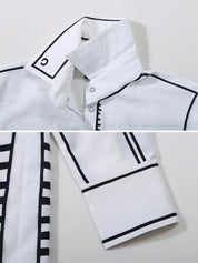 Isabella Blouse | Zwart-Witte Contrastblouse met Reverskraag en Losse Pasvorm