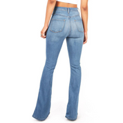 Alessia High-Waist Flared Jeans Dames – Retro Bell-Bottom Jeans met Stretch Pasvorm